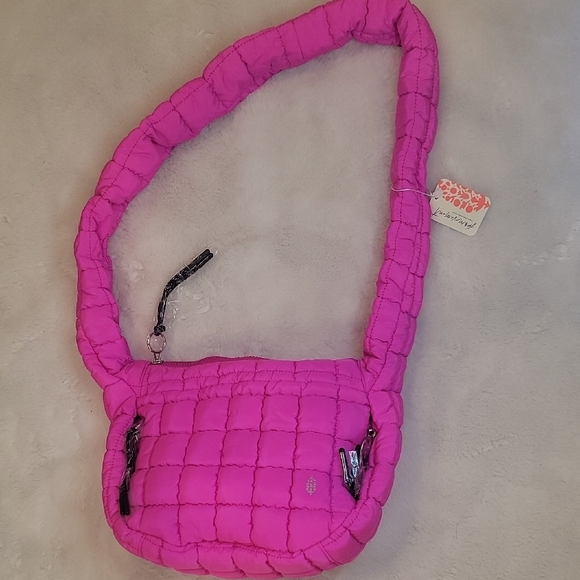 Free People Neon Candy Pink 🍭(Color Sold Out Online) Quilted Baby Carryall Bag - Picture 3 of 7